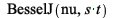 BesselJ(nu, `*`(s, `*`(t))); 